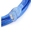 Cable de extensión USB transparente azul de 1,5 m, alta velocidad 2.0, macho a hembra, malla trenzada de cobre puro con anillo magnético, cable de datos