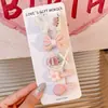 Accesorios para el cabello de niños coreanos Pinzas para el cabello con lazo de flor de dibujos animados Pinzas para el cabello lindas para bebés Paquete de 5 Juego completo Pinzas para el cabello seguras