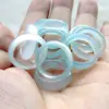 Anillo de jade calcedonia de grado A con fondo de hielo de roca de cuarzo y jade violeta, anillo femenino, pulsera de anillo azul