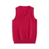 Fábrica de Punto al por Mayor 21 Colores Uniforme Jk Chaleco de Color Liso Estilo Japonés Cuello en V Jersey Chaleco de Punto Otoño e Invierno