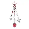 Dulce y Personalizado Exquisito Perla de Imitación Corazón Calado Estrella Alas de Araña Cruz Fresa Lazo Llavero