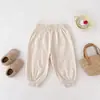 Pantalones Casuales de Algodón Puro Nuevos de Otoño para Niños Pantalones Harem Holgados con Puño para Bebés Niñas Niños Pantalones