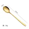 Aço Inoxidável Estilo Coreano Colher Garfo Dourado Colher Comercial Colher Doméstica Colher Garfo de Sobremesa Cabo Longo Colher de Sopa Colher de Mistura