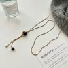 Collar de Tirar con Piedra Ojo de Tigre Dorado para Mujer 2025 Nuevo Melard Accesorios Largos Lujo Ligero Nicho Cadena de Suéter de Gama Alta