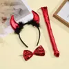 Acessório de cabeça para fantasia de festa de Halloween, adereços de asas de anjo, acessórios de cabelo estilo escuro, tiara de demônio bidimensional