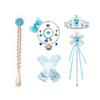 Accesorios Congelados Accesorios de Aisha Cenicienta cosplay Accesorios Azules Aretes Collar Guantes Flores