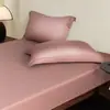 Fundas de almohada de algodón puro de fibra larga 100S de alta gama, un par de fundas de almohada de algodón puro para todas las estaciones, fundas de almohada de color liso individual de hotel de alta gama