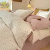 Set de Ropa de Cama de Algodón y Lino Teñido en Hilo de Cuatro Piezas para Primavera/Verano 2026 Set de Ropa de Cama de Hilo Arrugado Fabricante de Textiles para el Hogar de Nantong Venta al por Mayor