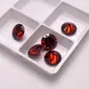 Zircón Rojo Granate Piedra Suelta Forma Redonda, Piedra Preciosa Grande para Anillo Rojo con Base Puntiaguda, Piedra de Circonita Cúbica, Piedra para Accesorio de Joyería 3-20 mm
