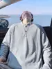 Sudadera Henley de peso pesado con bordado 270, colección de otoño para hombre, top de peso pesado para adolescentes, chaqueta holgada de moda estilo americano