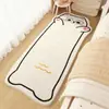Alfombra de Rayas de Animales de Dibujos Animados, Manta para Mesita de Noche de Dormitorio, Tapete para Mesa de Centro de Sala de Estar de Gatito, Alfombra de Piso Resistente a Manchas y Fácil de Cuidar de Imitación de Cachemira