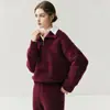 Suéter de Cachemira para Mujer con Cuello Polo y Media Cremallera Suéter de Otoño e Invierno Nuevo Suave y Amigable con la Piel Suéter Básico Estilo Jacquard