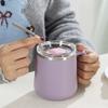 Copo de água simples de aço inoxidável 304 para escritório, copo para café e chá com leite para trabalhador de escritório, caneca para estudante, presente com tampa e alça