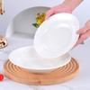 Venta al por mayor de platos de sopa de cerámica blanca pura, platos de sombrero de paja para restaurantes de hoteles, platos de fruta, platos hondos, platos para saltear, platos de ensalada, vajilla occidental.