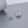 Brincos de moissanita simulação de transmissão ao vivo femininos ins amor prata de lei S925 zircônia seis garras brincos de moissanita brincos
