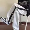 Pantalones para Hombre Otoño/Invierno Tallas Grandes para Hombre Pantalones Casuales Pantalones de Rayas en Contraste Pantalones Deportivos Rectos Sueltos para Hombre