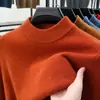 13 Cores Disponíveis 2025 Novo Inverno Lã Penteada Cor Sólida Masculina Gola Alta Meia Masculina Malha de Lã Malha de Lã