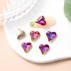 Atacado do Fabricante Nail Art Inclinada em Formato de Coração de Pêssego, Strass de Vidro de Cristal de Formato Especial, Strass em Formato de Coração, Strass para Capa de Celular, Unhas Aurora