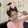 Horquilla de lazo de princesa de Corea del Sur, 1 par, color rosa, con forma de pico de pato tridimensional, para el cabello