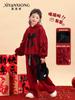 Traje de Año Nuevo para Niña 2025 Nuevo Suéter Rojo con Lazo y Pantalón Deportivo de Dos Piezas Ropa de Año Nuevo