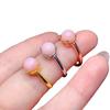 Suministro Transfronterizo de Nuevos Anillos de Tesoro Coloridos, Plata 925 Incrustada con Ópalo Rosa Natural Redondo Boca Viva Anillos para Mujer, Simples y Versátiles