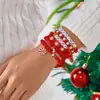 Conjunto de Pulseras de Moda Versátiles Europeas y Americanas Transfronterizas de Aleación Navideña Reno Árbol de Navidad Copo de Nieve Perla Vidrio Cristal