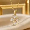 Colar de Zircônia Roxa Estilo Francês de Luxo Leve Gota d'Água Micro-Incustado para Mulheres, Corrente de Clavícula Exquisita da Moda de Alta Qualidade Versátil Novo Tendência