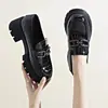 Nuevos zapatos de trabajo estilo británico de punta redonda y suela blanda, mocasines, zapatos de cuero con cordones de plataforma de suela gruesa para aumentar la altura, otoño 2026 para mujer