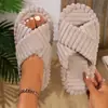 Nuevas Pantuflas de Invierno para Mujer de Talla Grande Transfronterizas, Zapatos de Felpa Cálidos y Cómodos para Maternidad, Pantuflas de Algodón Versátiles y Modernas