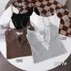 8677# Estilo Coreano Renda Patchwork Costas Bonitas Regata Camisola Bojos Sutiã Sexy Hot Girl Moda Peça Única Camisola Top