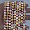 Perlas Redondas Shijia de Color Mixto de Alta Calidad, Cuentas Sueltas para Pulsera, Collar, Accesorios de Joyería, Cuentas Semi-Terminadas al por Mayor