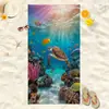 Toalla de Playa Absorbente de Microfibra con Impresión Digital de Animales Marinos Tortuga Ballena Toalla de Baño para Natación al Aire Libre