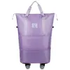 Bolsa de Viaje Universal con Ruedas Doble Capa Tablero de Expansión Equipaje de Mano Bolsa de Hombro Portátil Bolsa Deportiva Expansible Bolsa de Yoga Fitness