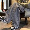 Pantalones de Raya Vertical Blanco y Negro para Hombre Primavera y Otoño Nueva Llegada Estilo Relajado Sueltos Combinan con Todo Plagian Guapo para Pareja Rectos Casuales de Pierna Ancha