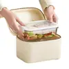 Exquisita Lonchera para Estudiantes, Gran Capacidad, Portátil, Impermeable, Resistente al Desgaste, Bolsa de Almacenamiento de Cuero, Bolsa Cosmética Portátil