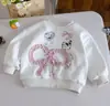 Conjunto Lindo de Otoño para Niñas 2026 Nuevo Patchwork Lunares Encaje Sudadera Joggers Casuales Conjunto Elegante de Dos Piezas