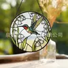 Atrapasoles de Vidrio de Colores de Colibrí y Lirio del Valle, Decoración Redonda para Colgar en la Ventana, Exclusivamente para Decoración del Hogar