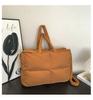 Abrigo acolchado de algodón de color sólido con hombros caídos, bolso para mujer, sentido de alta gama, bolso tote para estudiantes nuevos, para ir al trabajo, de gran capacidad, bolso nube