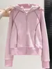 Sudadera con Capucha y Cremallera de Rayas en Colores Contrastantes para Mujer, Nuevo Estilo de Principios de Otoño con Bolsillo Único con Costuras, Chaqueta de Moda