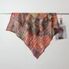 2026 Nuevo Bufanda Cuadrada Pequeña de Algodón Terciopelo Estampada por Ambos Lados para Primavera y Verano Bufanda de Cuello Versátil y Elegante para Mujer que Realza el Cutis