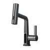 Gris pistola alemán pantalla digital lluvia voladora lavabo de baño universal elevable extensible giratorio cascada grifo de lavabo caliente y frío