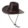 Sombrero Vaquero Occidental de Cuero Americano para Hombres y Mujeres Pareja Viaje al Aire Libre Sombrero de Ala Ancha Sombra Sombrero de Jazz Chica Caliente de Playa