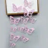 Decoración de mariposa de papel con simulación tridimensional 3D, accesorios de joyería de mariposa hueca tridimensional con textura metálica, pegatinas de pared para el hogar al por mayor