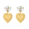 Pendientes Populares Retro Estilo Palacio Europeo y Americano, Pendientes de Corazón, Caja de Fotos de Deseos con Forma de Corazón, Pendientes Personalizados de Alta Gama
