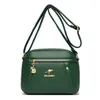Bolsa Feminina de Couro Macio Pequena Transversal Bolsa de Cintura 2025 Nova Popular Moda Feminina Retrô Bolsa de Ombro Bolsa para Mãe de Meia-idade