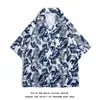Camisa floral retro de estilo Hong Kong 12V, manga corta, estilo tailandés hawaiano, ideal para hombres y mujeres.