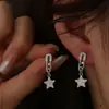 Nuevos Pendientes de Clip para Papel con Forma de Estrella de Diamante Pequeños y Exquisitos Estilo Fresco Femenino Simple Pendientes de Estrella de Cinco Puntas Venta al por Mayor