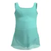 Novas Roupas de Dança Infantis Roupas de Prática de Ballet Femininas Collant de Ginástica com Alça Única Vestido Meia-manga Roupa