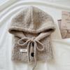 Gorro Pasamontañas Nuevo para Mujer Invierno Muestra Facial Protección Orejas Pequeñas Cuello Integrado Cálido Tejido de Lana Enrollable