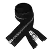 Genuino No. Cremallera metálica YKK de cobre blanco de 5 puntas con dientes plateados para chaquetas de cuero, chaquetas de plumas, abrigos y chaquetas